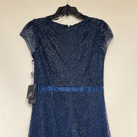 Adrianna Papell beaded cap sleeves long dress - Picture 11 of 13